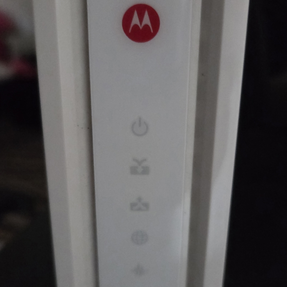 Motorola White Modem/Router Front Panel